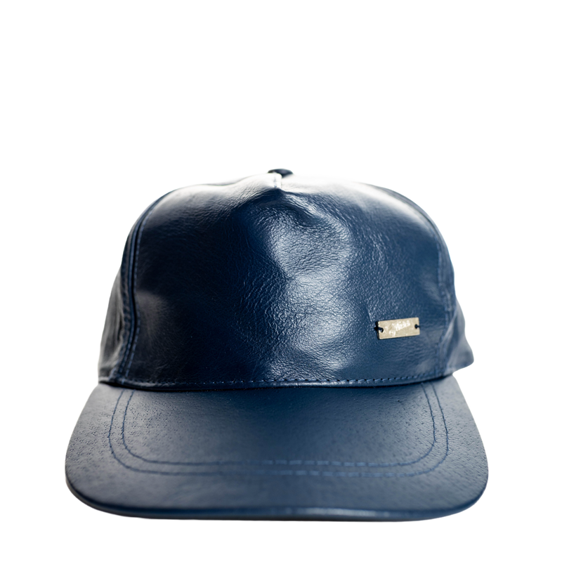 Blu Leather Strapback