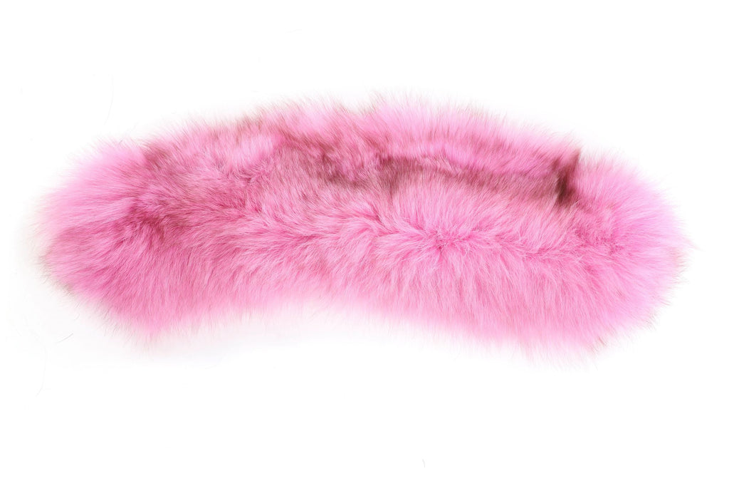Pink racoon fur collar