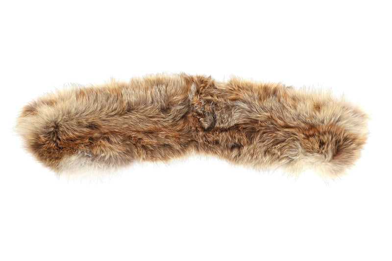 Natural colour fox fur collar addon accessory.