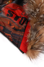 Natural colour crystal fox fur hood addon accessory.