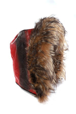 Natural colour crystal fox fur hood addon accessory.