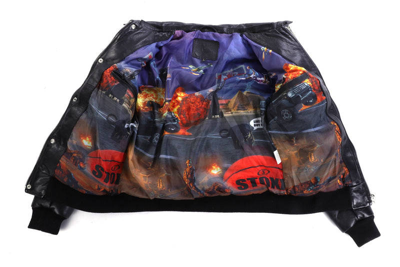 Men Leather Fly By Night Bomber