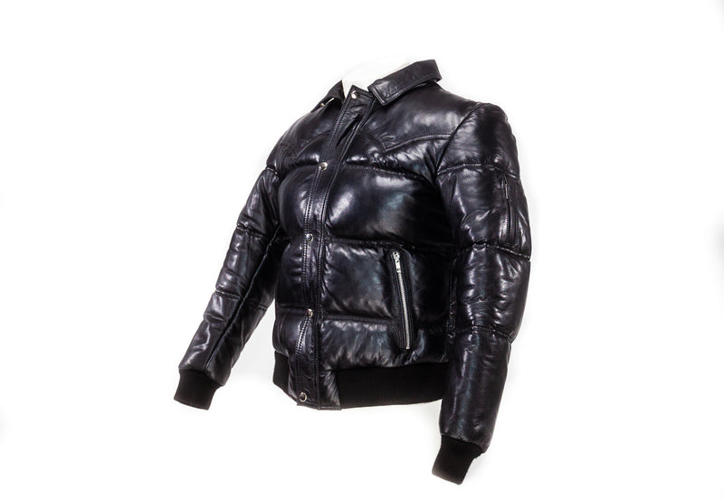 Men Leather Fly By Night Bomber