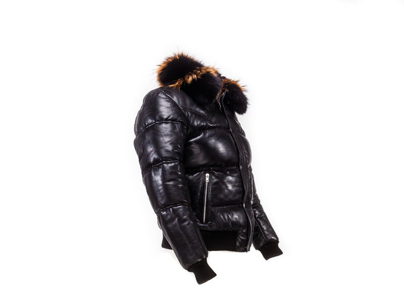 Men Leather Fly By Night Bomber